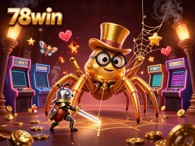 Engage in excitement with 78win's vibrant online casino experience featuring colorful game elements and characters.